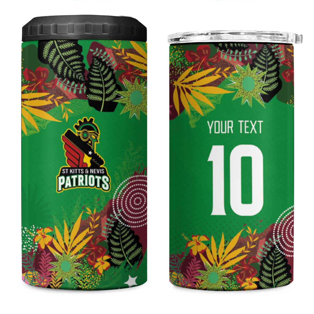 Custom Afro-St Kitts and Nevis Cricket Patriots 4 in 1 Can Cooler Tumbler Caribbean Tropical Sporty LT03