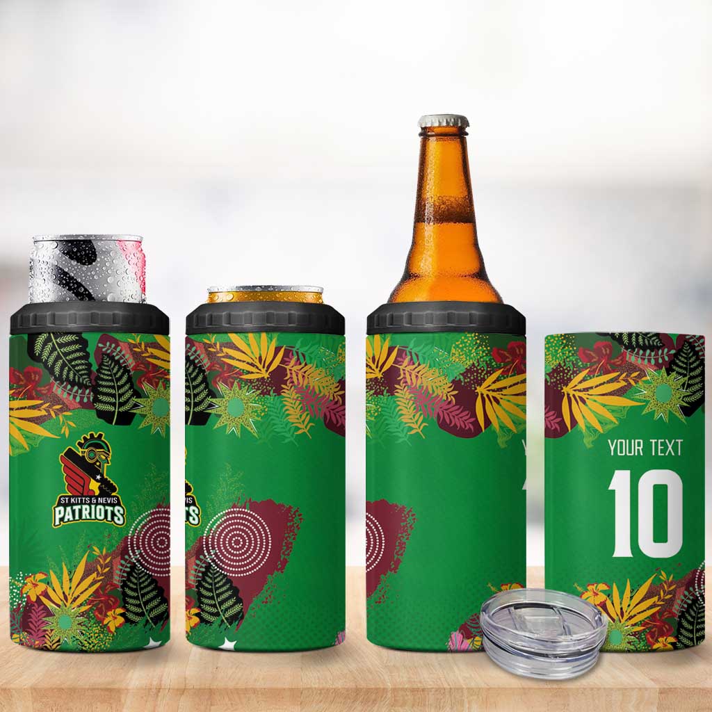 Custom Afro-St Kitts and Nevis Cricket Patriots 4 in 1 Can Cooler Tumbler Caribbean Tropical Sporty LT03