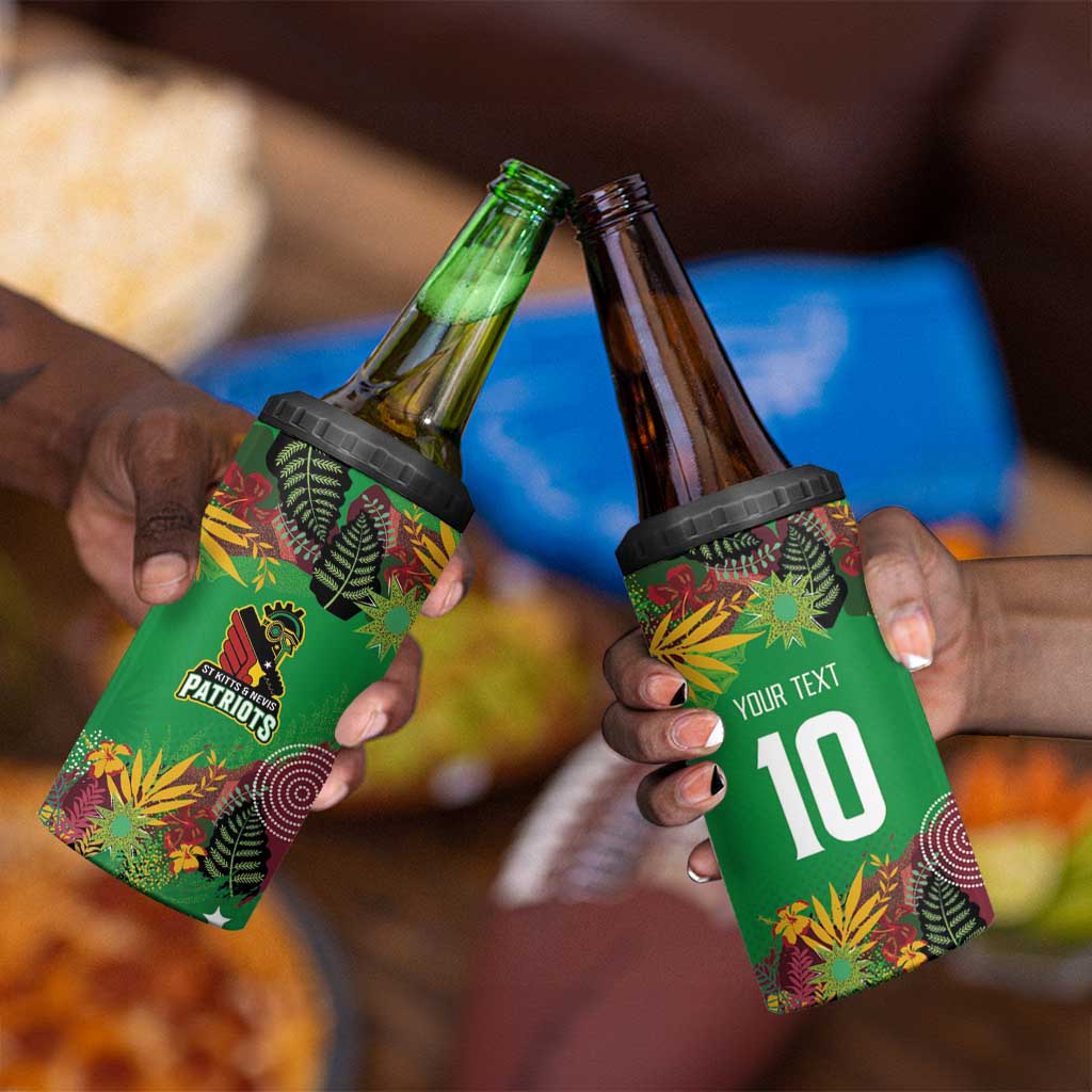 Custom Afro-St Kitts and Nevis Cricket Patriots 4 in 1 Can Cooler Tumbler Caribbean Tropical Sporty LT03