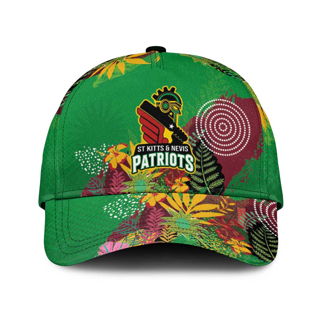 St Kitts and Nevis Cricket Patriots Classic Cap Caribbean Tropical Plants Sporty Green LT03