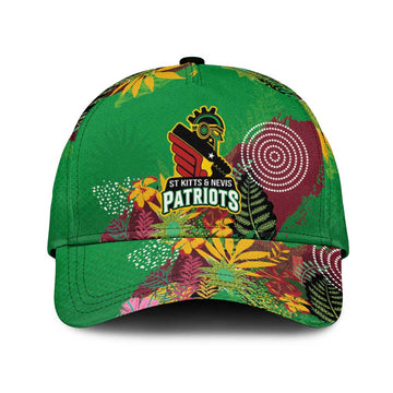 St Kitts and Nevis Cricket Patriots Classic Cap Caribbean Tropical Plants Sporty Green LT03