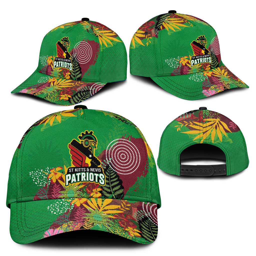 St Kitts and Nevis Cricket Patriots Classic Cap Caribbean Tropical Plants Sporty Green LT03