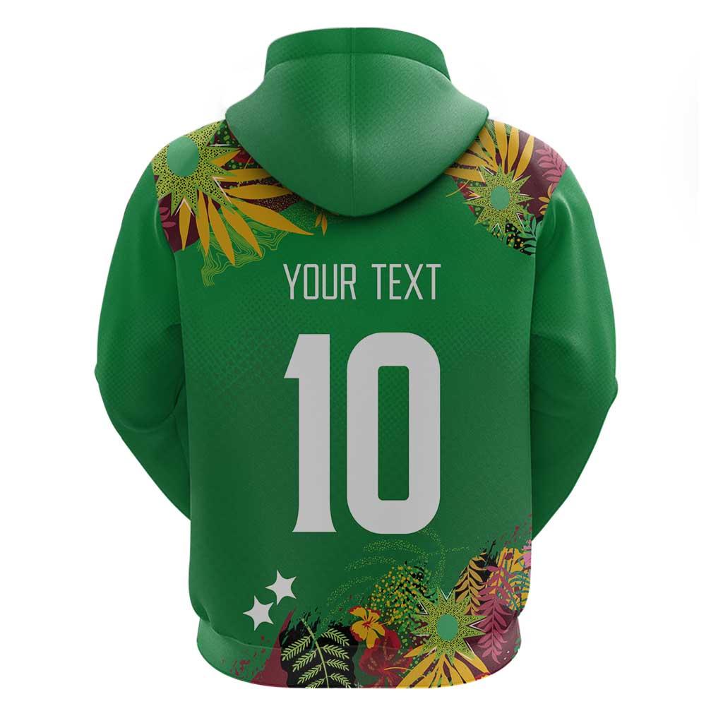 Custom St Kitts and Nevis Cricket Patriots Hoodie Caribbean Tropical Plants Sporty Green LT03