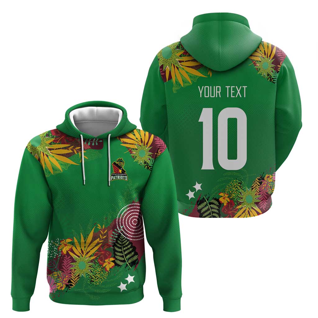Custom St Kitts and Nevis Cricket Patriots Hoodie Caribbean Tropical Plants Sporty Green LT03
