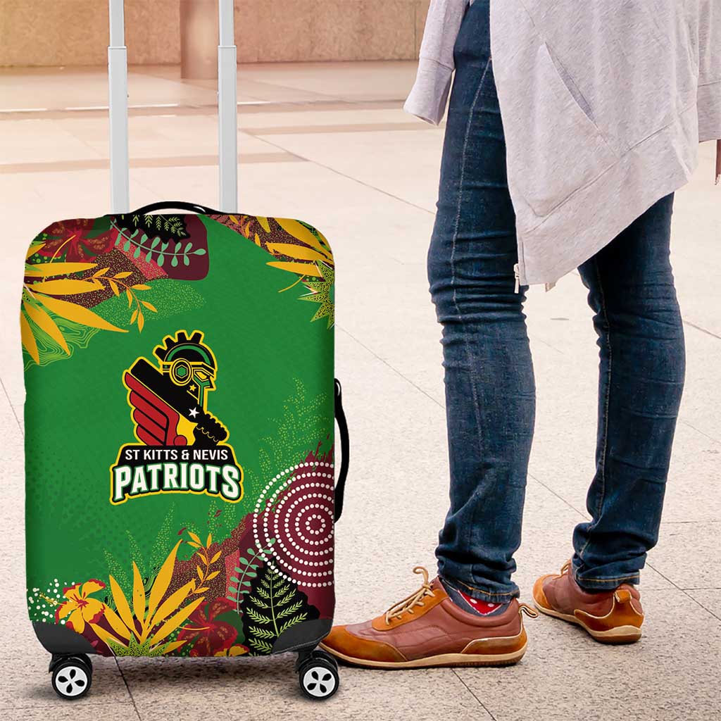 St Kitts and Nevis Cricket Patriots Luggage Cover Caribbean Tropical Plants Sporty Green LT03