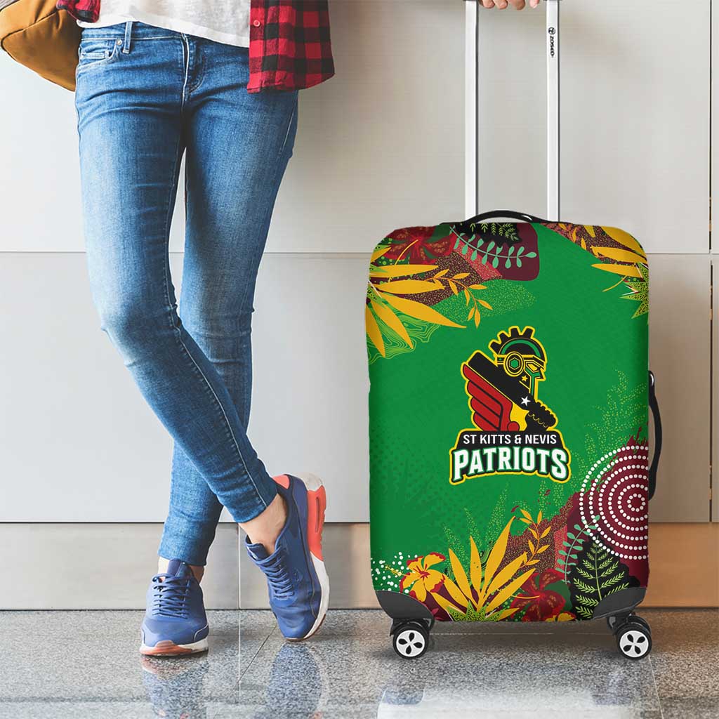 St Kitts and Nevis Cricket Patriots Luggage Cover Caribbean Tropical Plants Sporty Green LT03