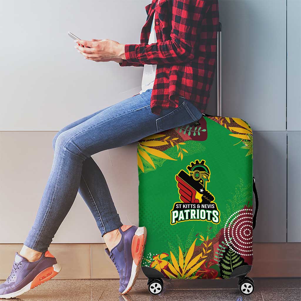 St Kitts and Nevis Cricket Patriots Luggage Cover Caribbean Tropical Plants Sporty Green LT03