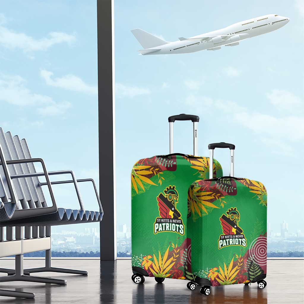 St Kitts and Nevis Cricket Patriots Luggage Cover Caribbean Tropical Plants Sporty Green LT03