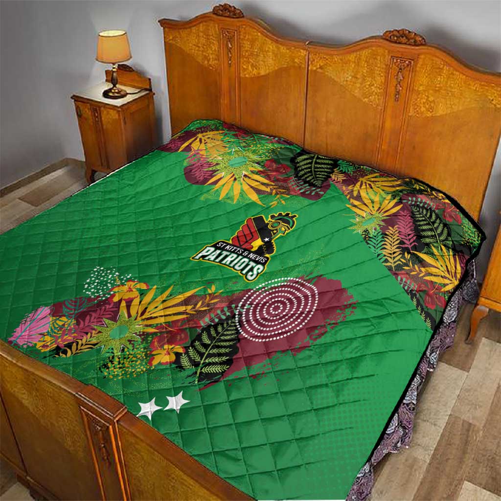 Afro-St Kitts and Nevis Cricket Patriots Quilt Caribbean Tropical Sporty LT03