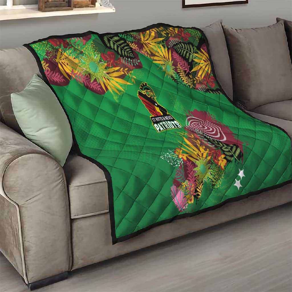 Afro-St Kitts and Nevis Cricket Patriots Quilt Caribbean Tropical Sporty LT03