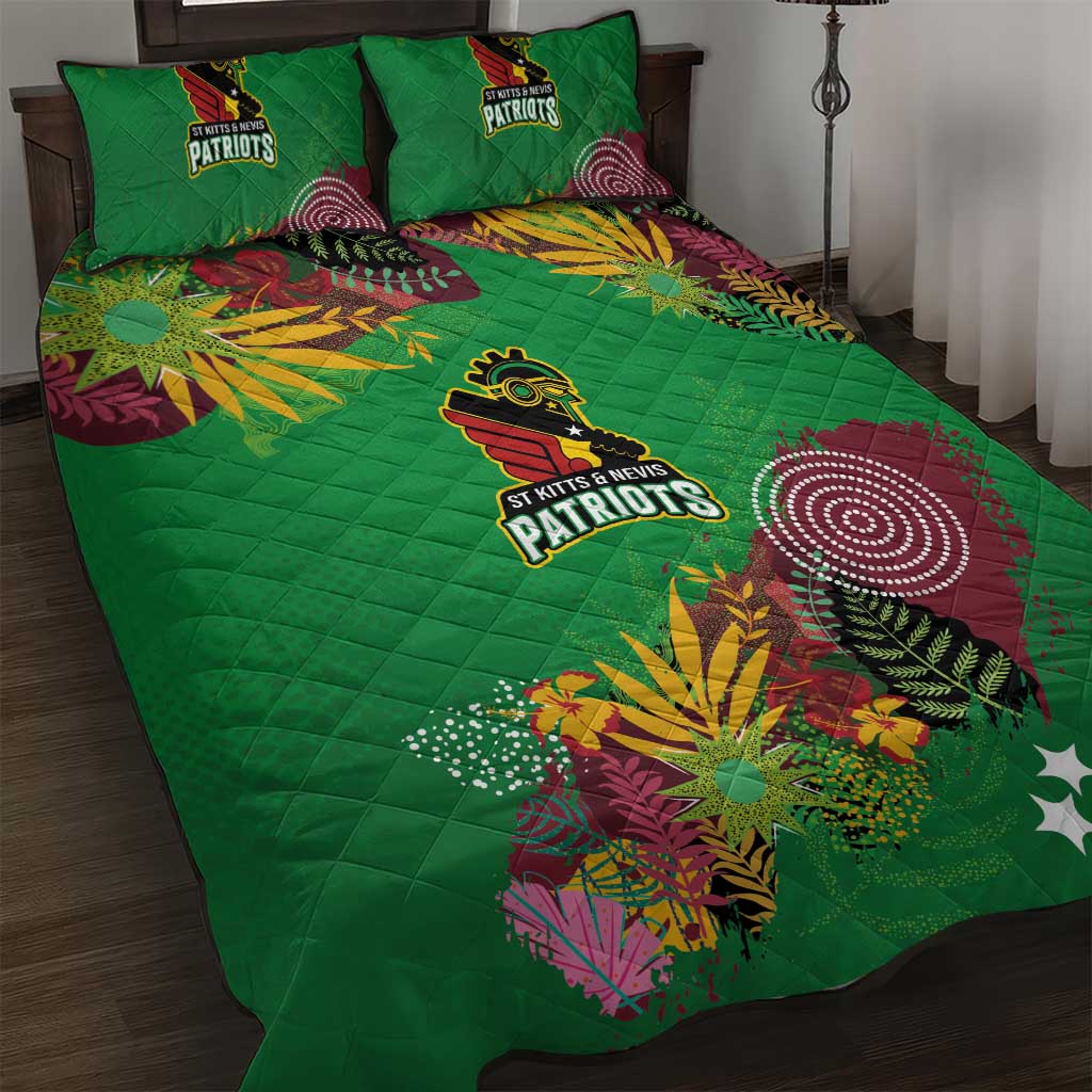 Afro-St Kitts and Nevis Cricket Patriots Quilt Bed Set Caribbean Tropical Sporty LT03
