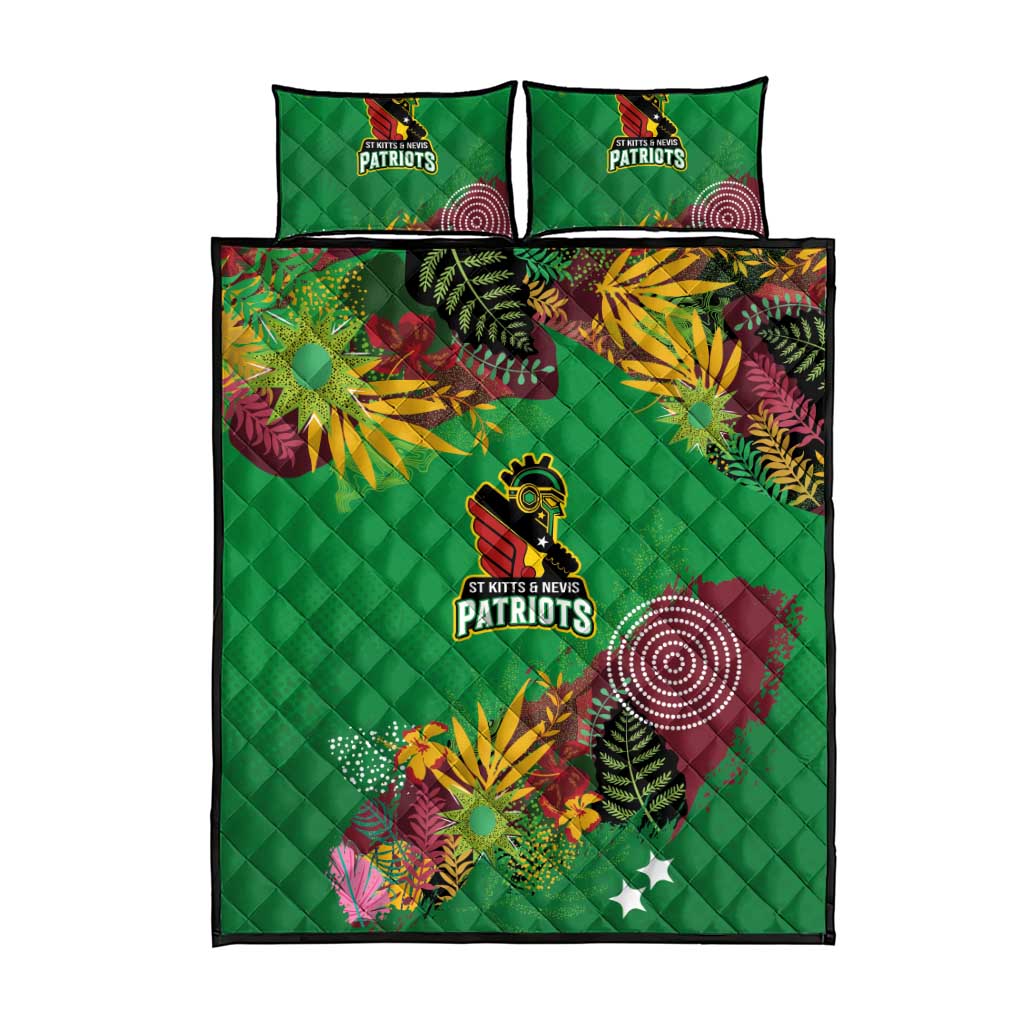 Afro-St Kitts and Nevis Cricket Patriots Quilt Bed Set Caribbean Tropical Sporty LT03