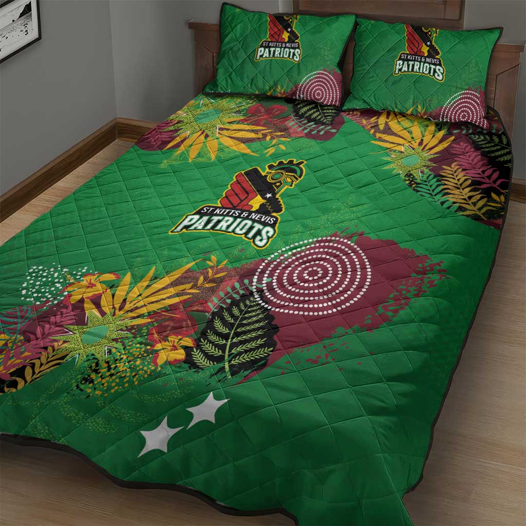 Afro-St Kitts and Nevis Cricket Patriots Quilt Bed Set Caribbean Tropical Sporty LT03