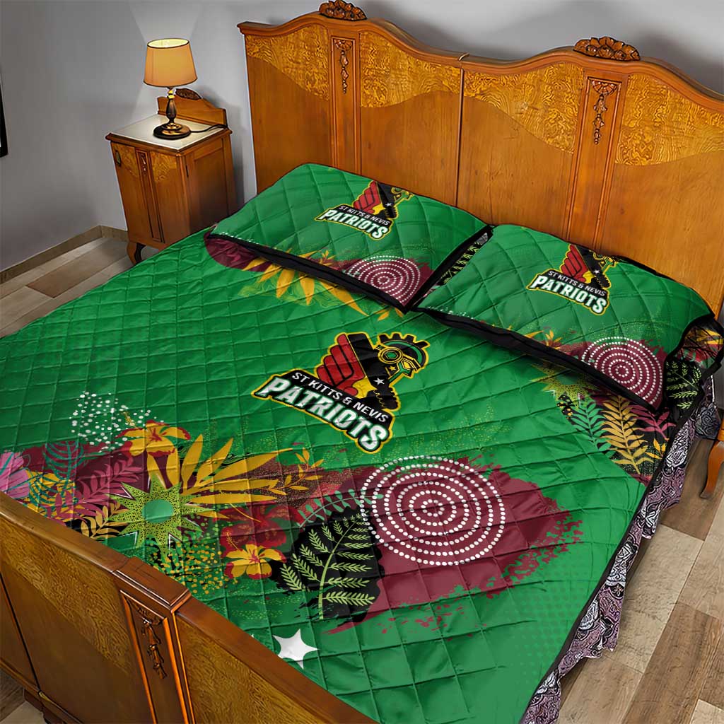 Afro-St Kitts and Nevis Cricket Patriots Quilt Bed Set Caribbean Tropical Sporty LT03