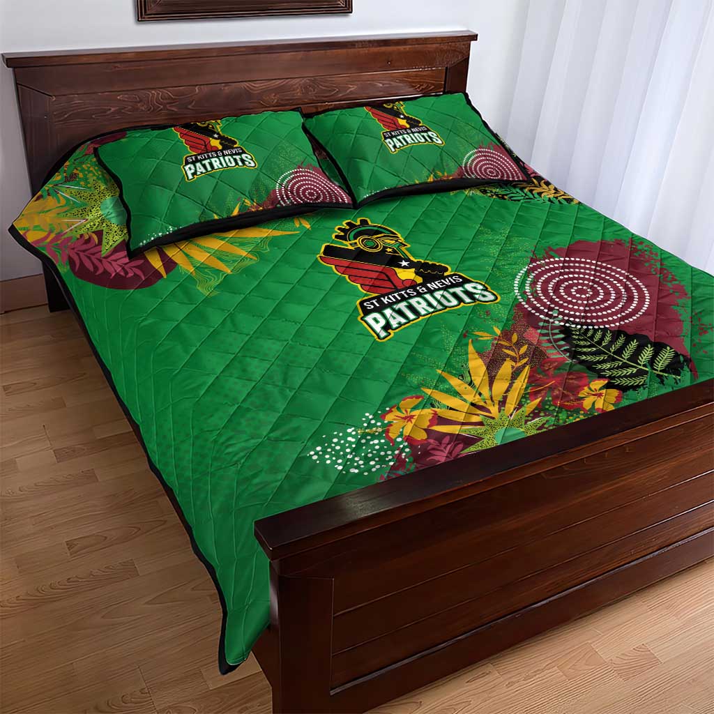 Afro-St Kitts and Nevis Cricket Patriots Quilt Bed Set Caribbean Tropical Sporty LT03