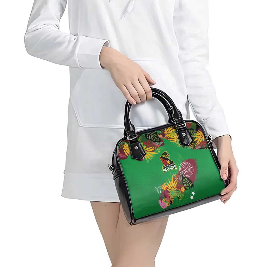 St Kitts and Nevis Cricket Patriots Shoulder Handbag Caribbean Tropical Plants Sporty Green LT03