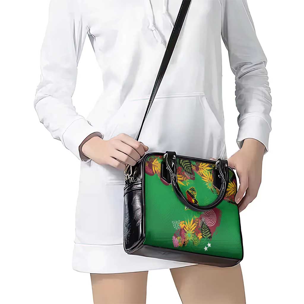 St Kitts and Nevis Cricket Patriots Shoulder Handbag Caribbean Tropical Plants Sporty Green LT03