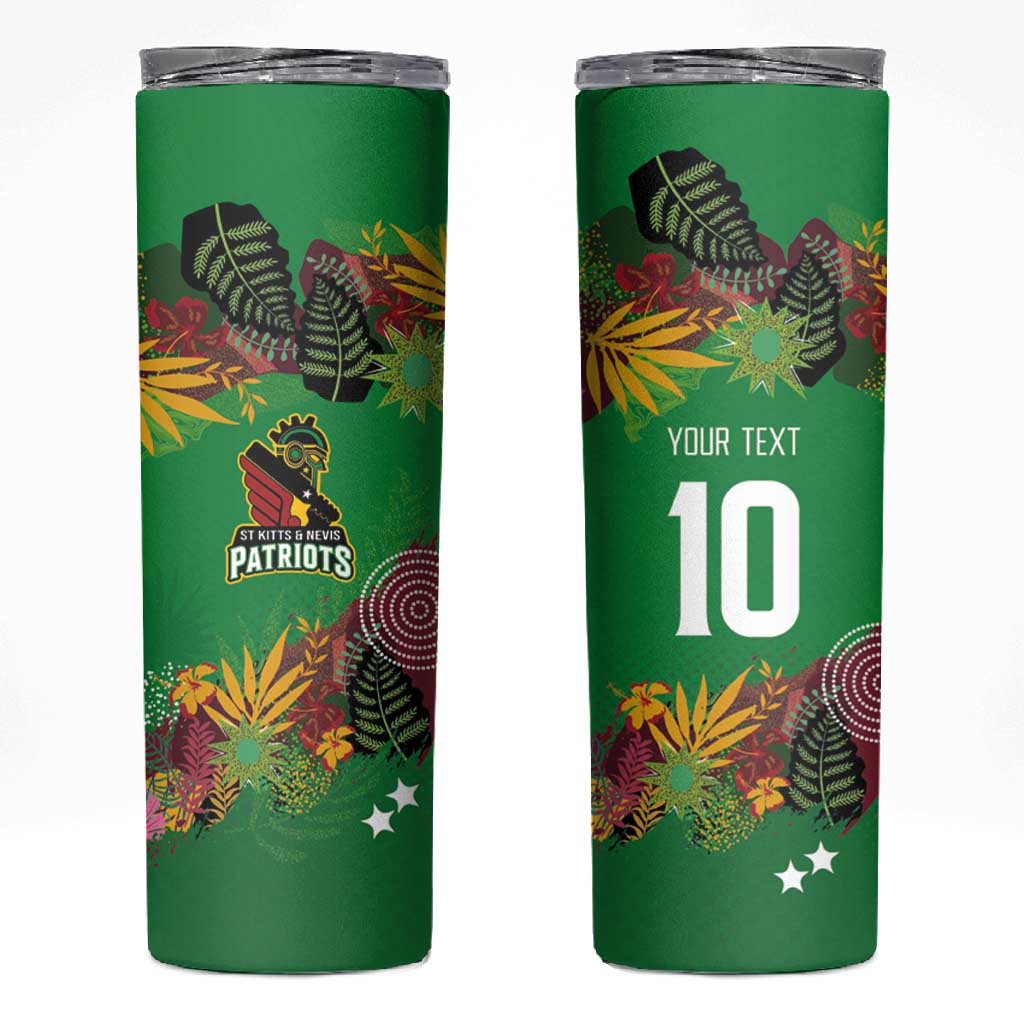 Custom Afro-St Kitts and Nevis Cricket Patriots Skinny Tumbler Caribbean Tropical Sporty LT03