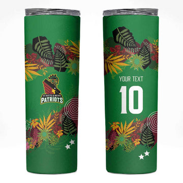 Custom Afro-St Kitts and Nevis Cricket Patriots Skinny Tumbler Caribbean Tropical Sporty LT03