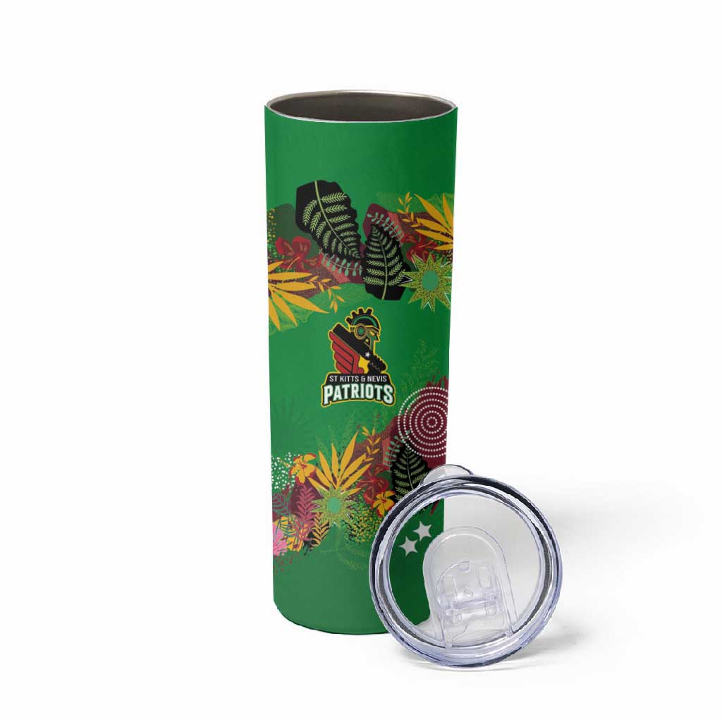 Custom Afro-St Kitts and Nevis Cricket Patriots Skinny Tumbler Caribbean Tropical Sporty LT03