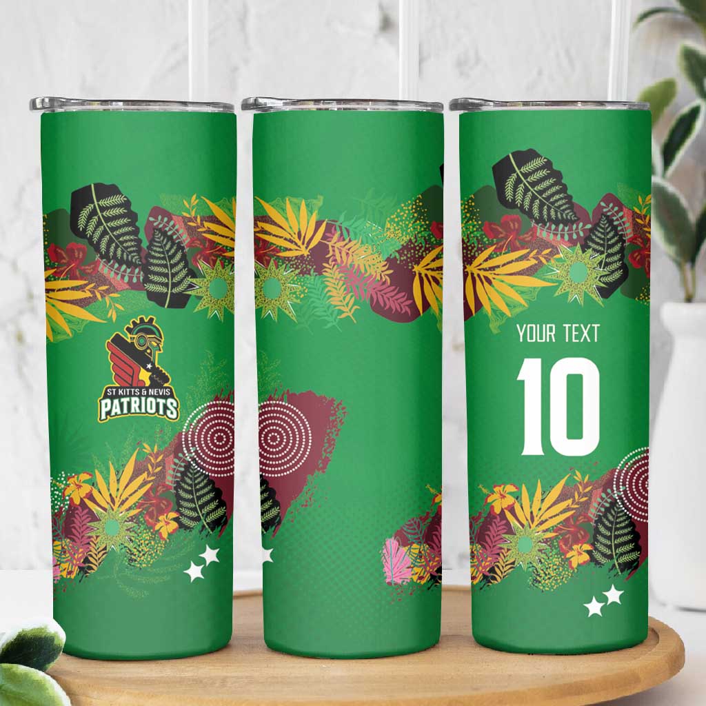 Custom Afro-St Kitts and Nevis Cricket Patriots Skinny Tumbler Caribbean Tropical Sporty LT03