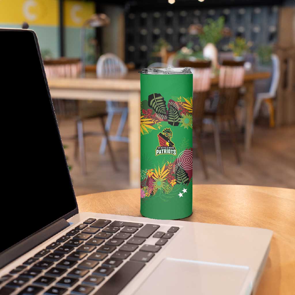 Custom Afro-St Kitts and Nevis Cricket Patriots Skinny Tumbler Caribbean Tropical Sporty LT03