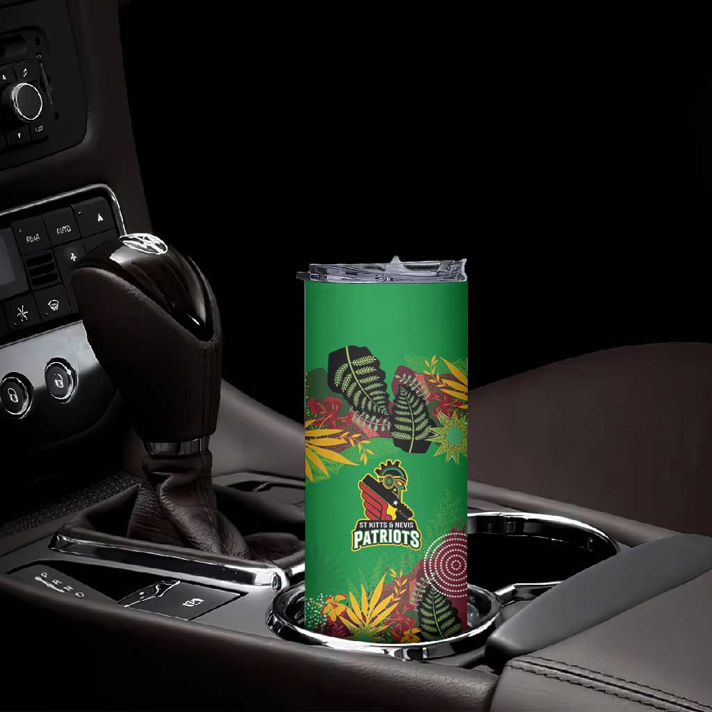 Custom Afro-St Kitts and Nevis Cricket Patriots Skinny Tumbler Caribbean Tropical Sporty LT03