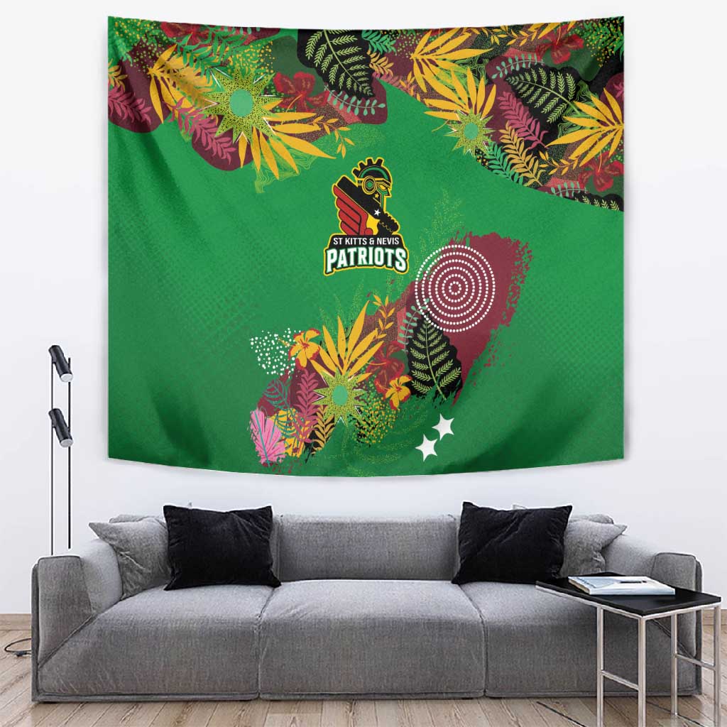 Afro-St Kitts and Nevis Cricket Patriots Tapestry Caribbean Tropical Sporty LT03