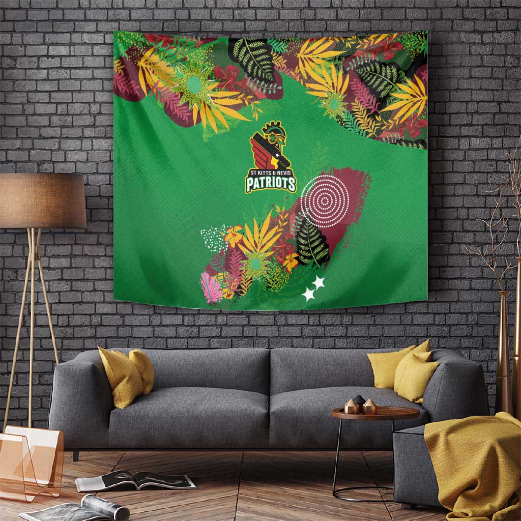 Afro-St Kitts and Nevis Cricket Patriots Tapestry Caribbean Tropical Sporty LT03