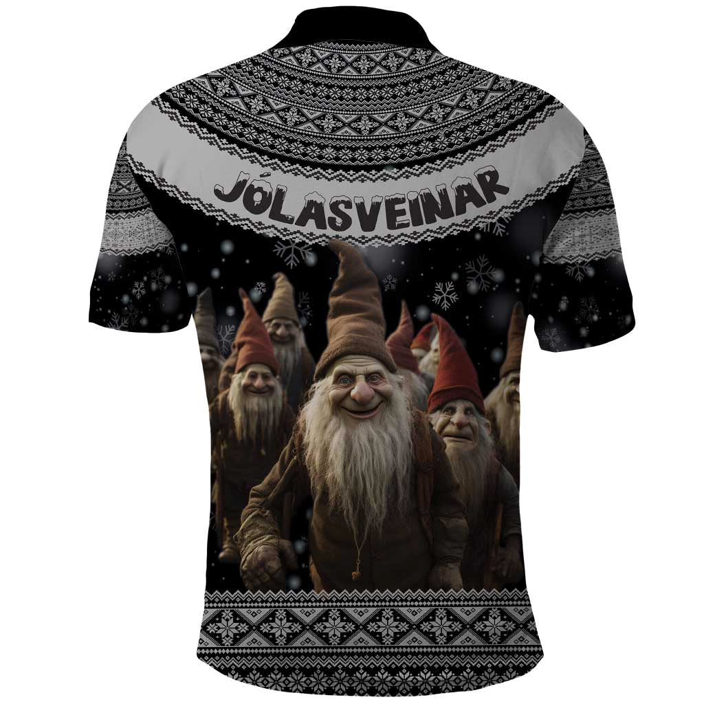 13 Yule Lads Iceland Christmas Polo Shirt Jolasveinar and Nordic Traditional Pattern LT03