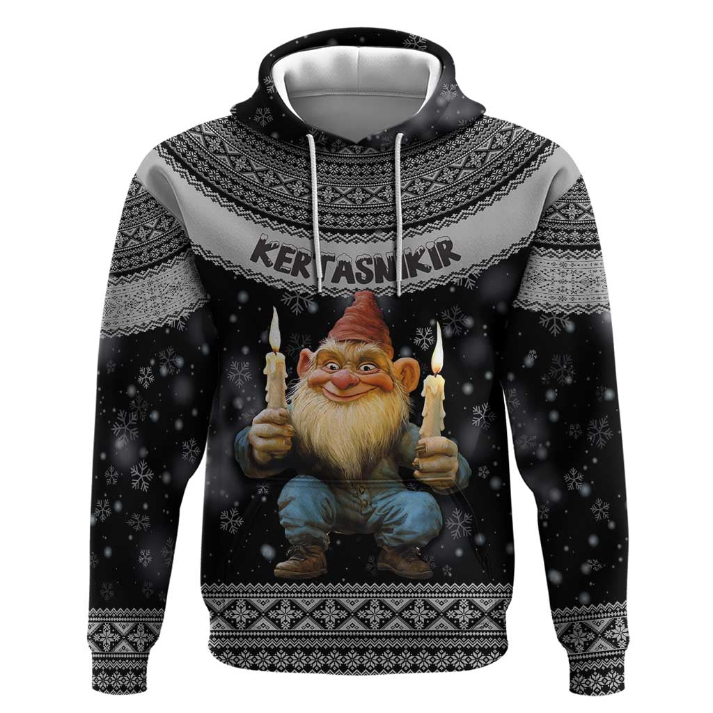 Iceland Kertasnikir Christmas Hoodie Candle Beggar and Nordic Traditional Pattern LT03
