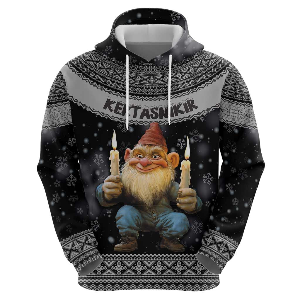 Iceland Kertasnikir Christmas Hoodie Candle Beggar and Nordic Traditional Pattern LT03