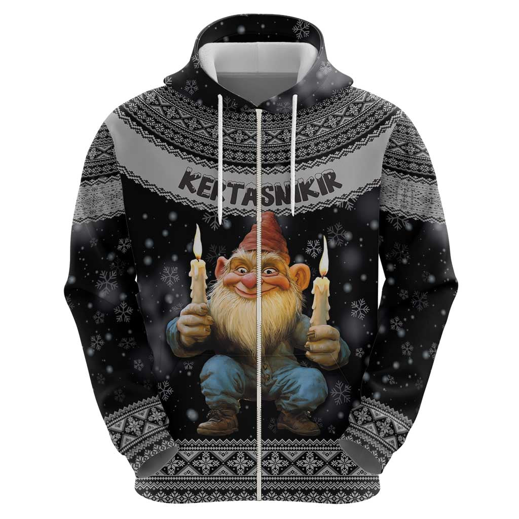 Iceland Kertasnikir Christmas Hoodie Candle Beggar and Nordic Traditional Pattern LT03