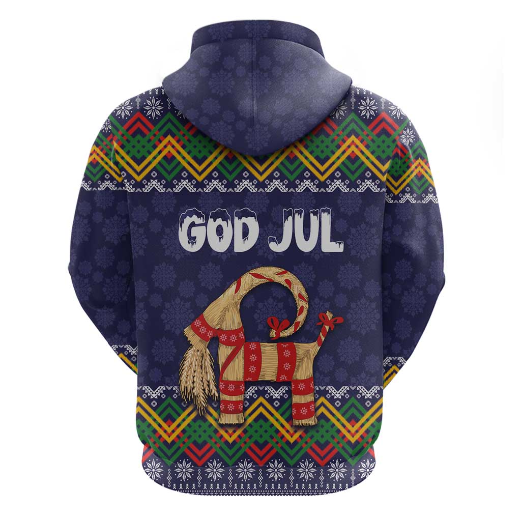 Scandinavian Yule Goat Christmas Hoodie with Scandinavian Folk Pattern Style LT03