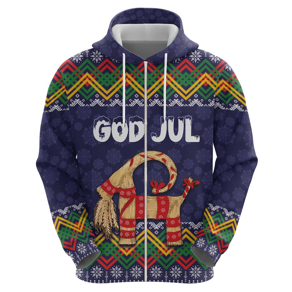 Scandinavian Yule Goat Christmas Hoodie with Scandinavian Folk Pattern Style LT03