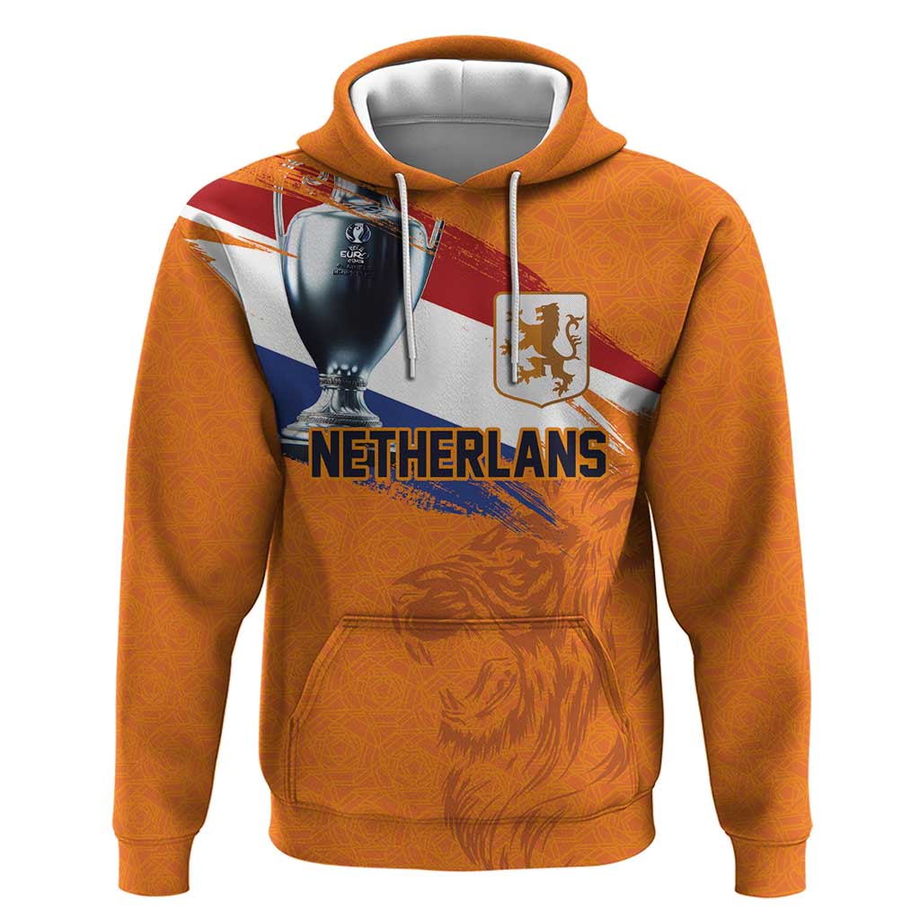 Custom Netherlands Football 2024 Road To The Champion Hoodie Oranje Holland Clockwork Orange The Flying Home Color LT03