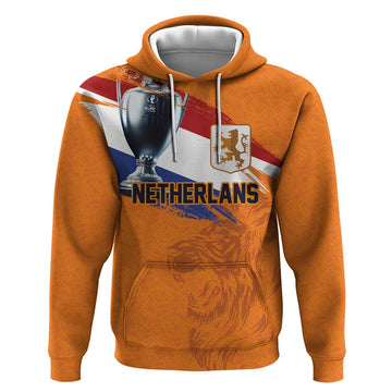 Custom Netherlands Football 2024 Road To The Champion Hoodie Oranje Holland Clockwork Orange The Flying Home Color LT03