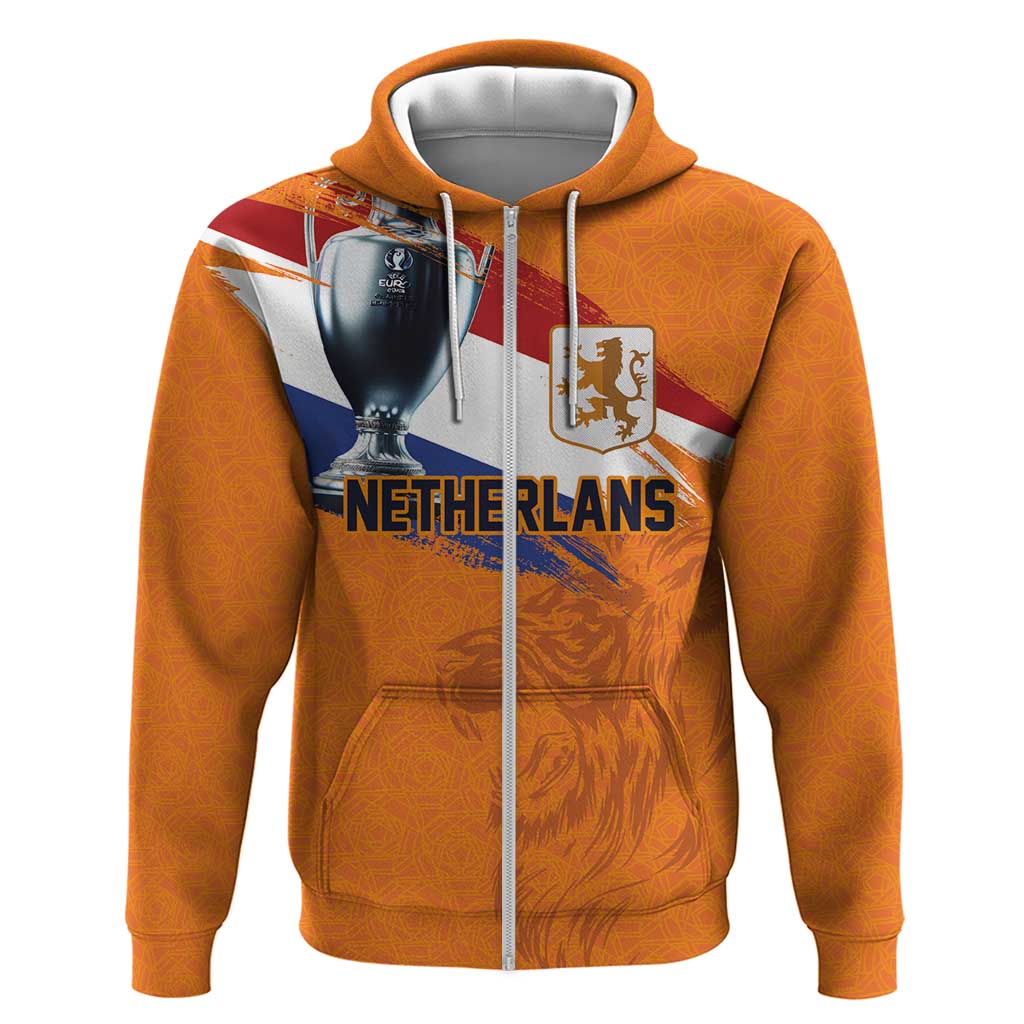 Custom Netherlands Football 2024 Road To The Champion Hoodie Oranje Holland Clockwork Orange The Flying Home Color LT03