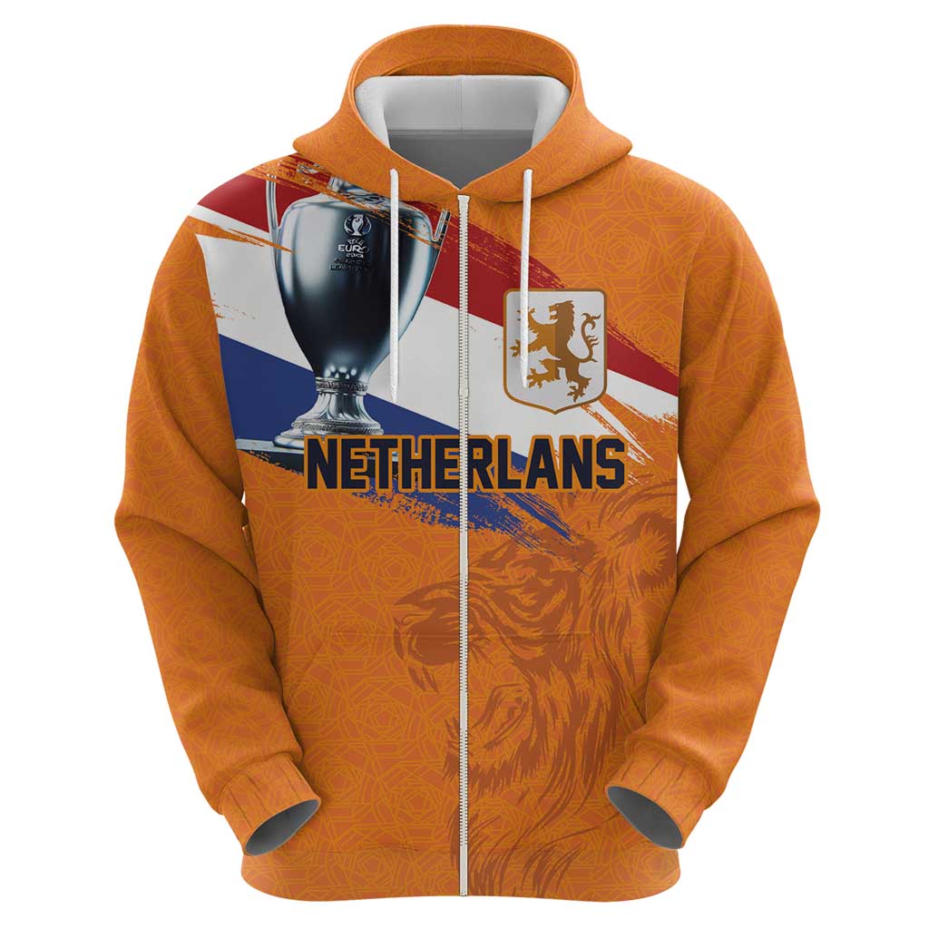 Custom Netherlands Football 2024 Road To The Champion Hoodie Oranje Holland Clockwork Orange The Flying Home Color LT03