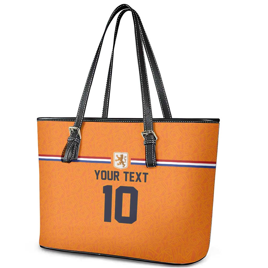 Custom Netherlands Football 2024 Road To The Champion Leather Tote Bag Oranje Holland Clockwork Orange The Flying Home Color LT03