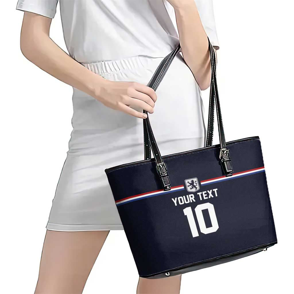 Custom Netherlands Football 2024 Road To The Champion Leather Tote Bag Oranje Holland Clockwork Orange The Flying Away Color LT03