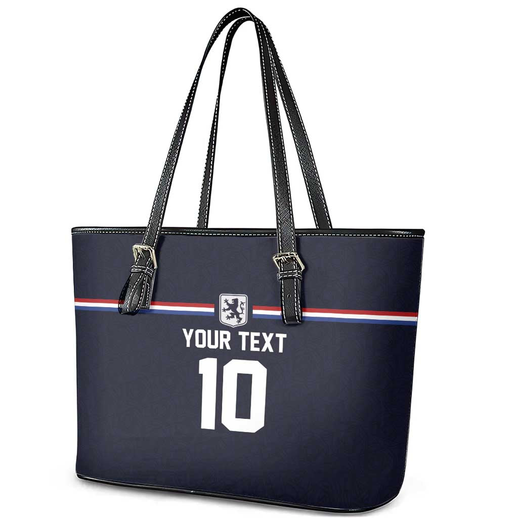 Custom Netherlands Football 2024 Road To The Champion Leather Tote Bag Oranje Holland Clockwork Orange The Flying Away Color LT03