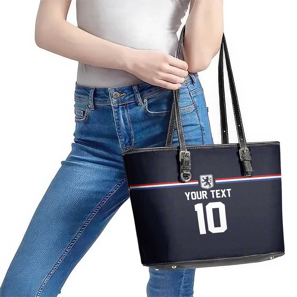 Custom Netherlands Football 2024 Road To The Champion Leather Tote Bag Oranje Holland Clockwork Orange The Flying Away Color LT03