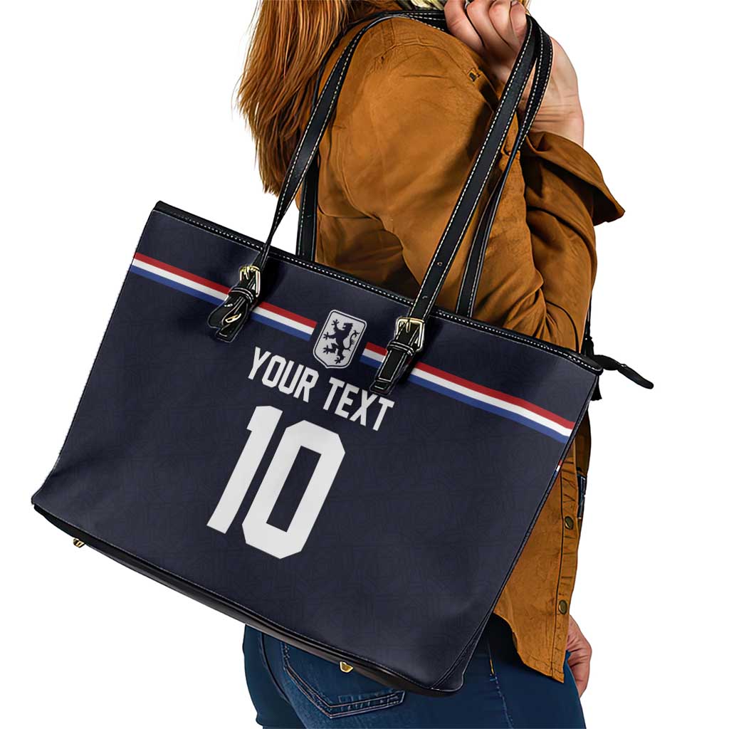 Custom Netherlands Football 2024 Road To The Champion Leather Tote Bag Oranje Holland Clockwork Orange The Flying Away Color LT03