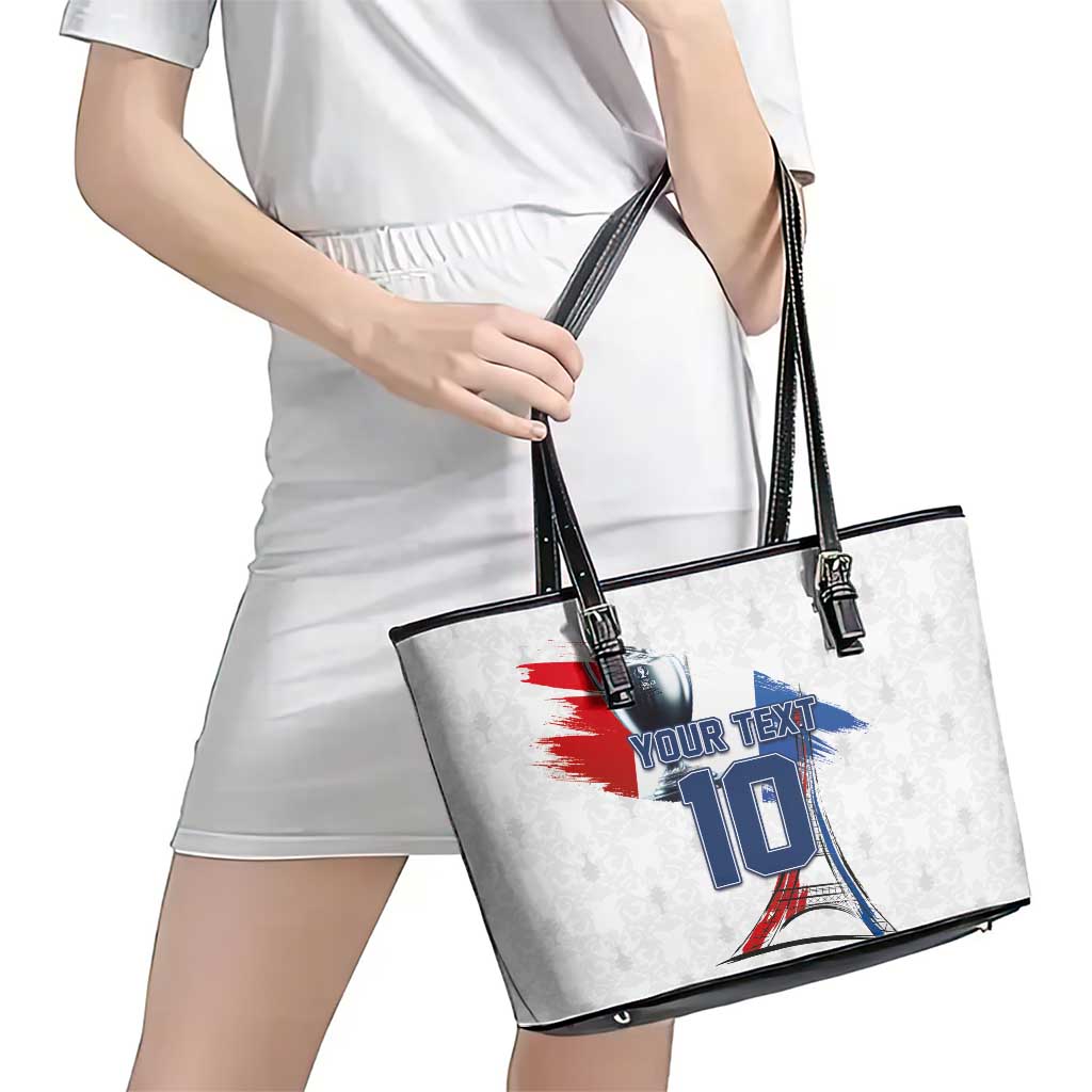 Custom Le Blues Football 2024 Road To The Champion Leather Tote Bag LT03