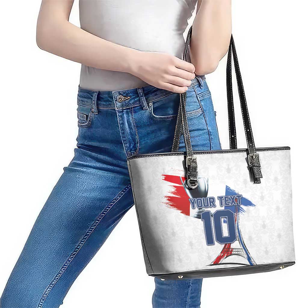 Custom Le Blues Football 2024 Road To The Champion Leather Tote Bag LT03