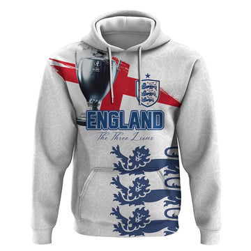 Custom England Football 2024 Road To The Champion Hoodie LT03