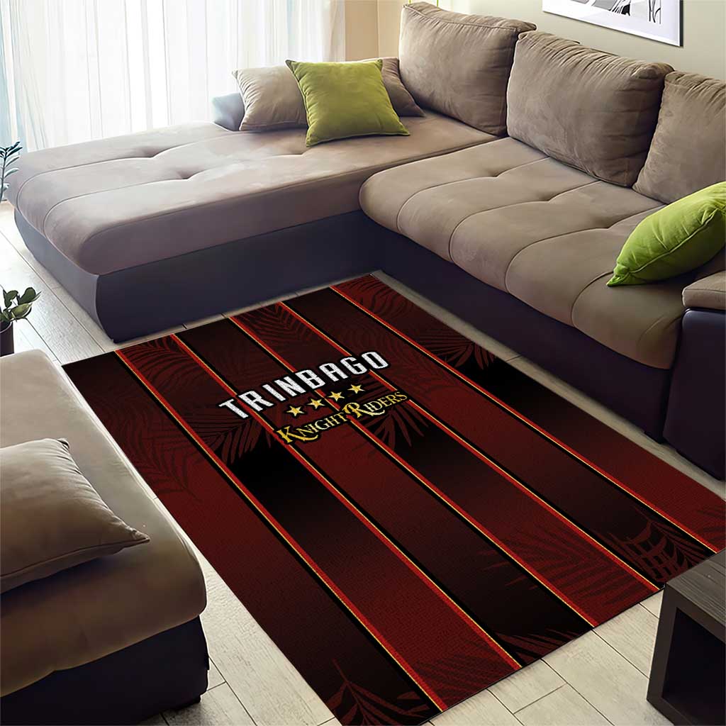 Afro-Trinbago Cricket Knight Riders Area Rug Palm Leaves Stripes Style LT03
