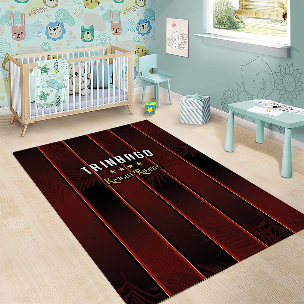 Afro-Trinbago Cricket Knight Riders Area Rug Palm Leaves Stripes Style LT03