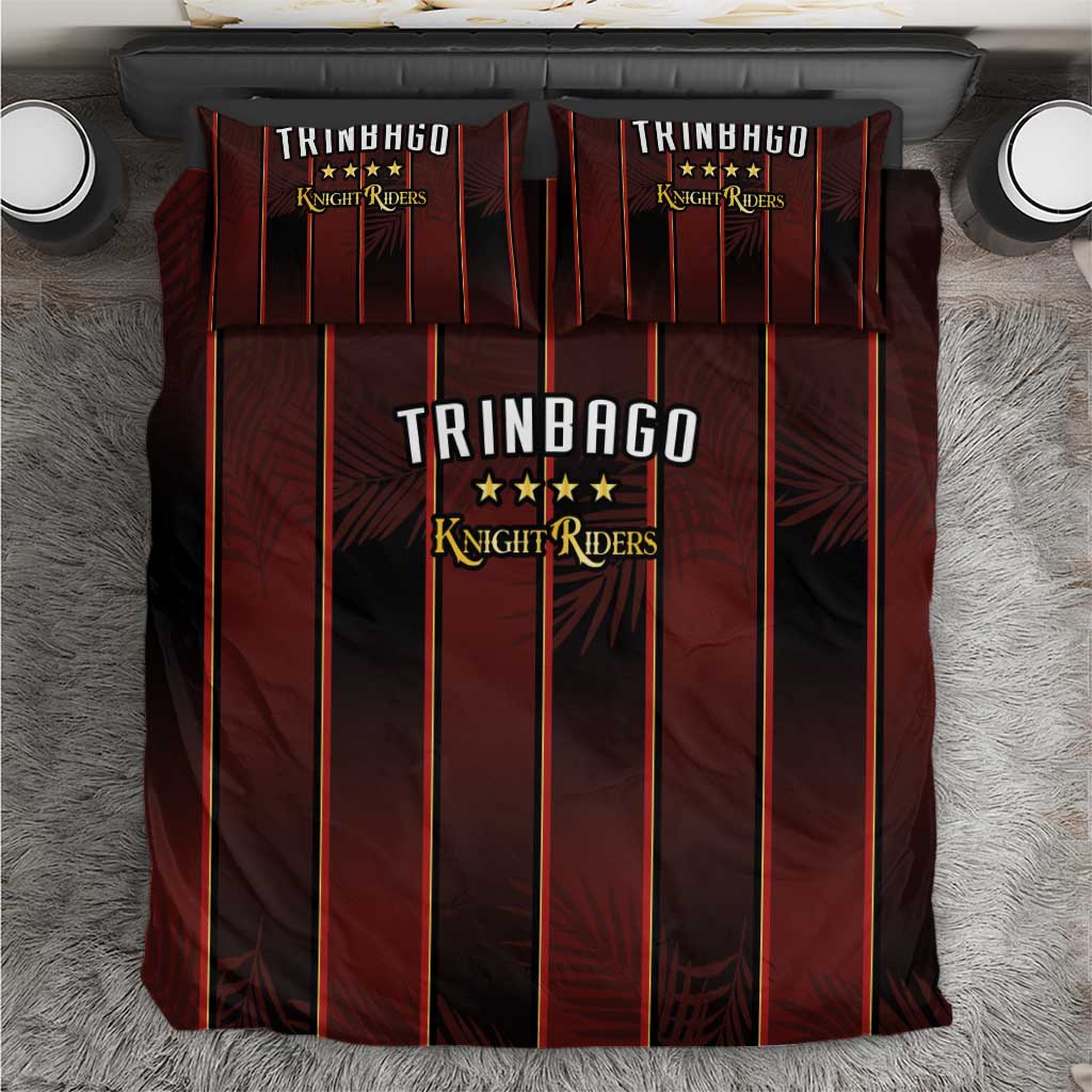 Afro-Trinbago Cricket Knight Riders Bedding Set Palm Leaves Stripes Style LT03